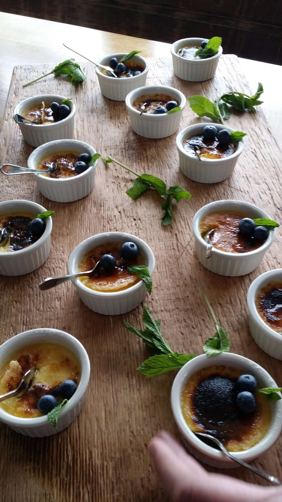 Creme Brulee cups on the table
